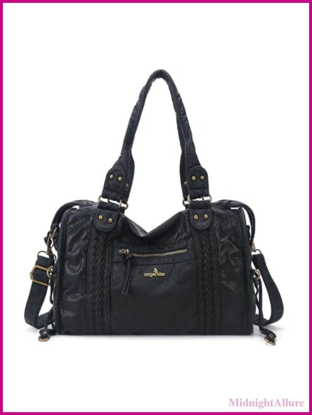 Vegan Leather Hobo Satchel Handbag Large Tote Shoulder Bag